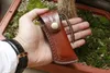 Cuchillo plegable Flipper con rodamiento de bolas de 2 colores de calidad superior VG10 hoja de acero de Damasco EDC cuchillos de regalo de bolsillo con funda de cuero