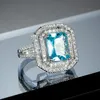 Luckyshineファッションシンプルなデザイン女性結婚指輪の婚約指輪無料船尾6個