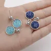 New Stainless steel Hypoallergenic Dangle Earrings Boho Resin Druzy drusy stone Drop Ear rings For women Fashion Jewelry in Bulk