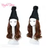 Salong Paryk Hat Cap Winter Animal Cap Wig Bonnet de Designer Fashion Stickad Wool Hair Kepsar Ullkepsar för flickor Syntetiskt hår