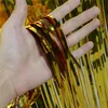 Brand New Metallic Fringe Mesa Saia de Casamento Festa Folha Tinsel Tinsel Mesa Cortina Hawaii Beach Party Decor