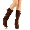 Venta caliente-botas de talla grande para mujer Botas occidentales rodilla femenina marrón negro Zapatos mujer Moda feminina bota