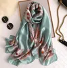 Женские шарфы летние шелковые шарфы платки леди окутывают мягкую пасимина