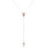 Vintage guld / silver / rosa guld hängsmycke halsband Christian kors Böhmen religiösa rosary kvinnor charm smycken gåvor