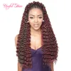 Cheveux bouclés italiens Freetress avec tissage à l'eau tressage cheveux Freetress de 18 pouces avec tissage à l'eau Cheveux marley bordeaux synthétiques