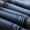 2018 Mens Harajuku полоса джинсовые джинсы повседневные байкер тонкие прямые брюки мужские голубые дизайнерские джинсы 42 44 46 плюс размер, MA088
