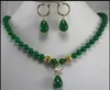 bijoux vente chaude nouveau - préfet ensembles assortis de bijoux de 8 mm de boucles d'oreilles collier de jade vert pour la fête et de mariage