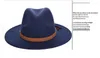 7 färger höst vinter sol hatt kvinnor män fedora hatt klassisk bred brim filt floppy cloche cap chapeau imitation ull lock