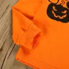 Halloween Bambini Ragazzi Abbigliamento Set Zucca Lettera Stampata Maglie a manica lunga + Cartoon Devil Pantaloni lunghi 2 pezzi / set Costume di Halloween per bambini M289