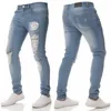 EBAIHUI MENS Designer Jeans scheurde Skinny Slim Elastic Denim Fit Biker Jeans Fashion Zipper Rippe Long Pants6805015