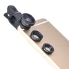 유니버설 3 in 1 와이드 앵글 매크로 피쉬 아이 렌즈가 장착 된 Fisheye 휴대 전화 렌즈 키트