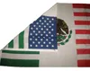 USA-Mexiko-Freundschaftsflagge, 90 x 150 cm, günstiger Preis, Polyestergewebe, 15 x 90 cm, fliegende, hängende, bedruckte Flaggen mit zwei Ösen