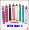 MOQ 2 Stück 1600 mAh EVOD Twist II Vape Pen 3,7 V – 4,8 V Batterie mit variabler Spannung für 510-Gewinde-Zerstäuber ETS Protank 3