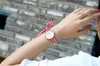 CRRJU novo exclusivo Senhoras flor pano relógio de pulso moda feminina vestido relógio de tecido de alta qualidade doce meninas Pulseira watch274z