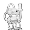 4.3 pouces petit attrape-cendres 14mm verre d'épaisseur 18mm attrape-cendres percolateur eau bong fumer des conduites d'eau pour narguilés bong