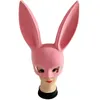 Lange Ohrs Bunny Mask Party Kostüm Cosplay Pink/Black Halloween Masquerade Kaninchenmasken