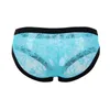 ComeLover Sexiga Lace Panties för män Låg Midja Blommor Transparent Briefs Bekväm Nylon XL Man Sexig Underkläder MPL070