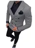 All Loved Peak Lapel Groomsmen Double-Breasted Groom Tuxedos Men Suits Wedding/Prom/Dinner Best Man Blazer(Jacket+Tie+Pants) 028