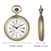 Retro Brons Zwart / Wit / Beige Dial Pocket Watch met Rome Nummer Ketting Ketting Quartz Analoge Horloges voor Vrouwen Mannen Gift