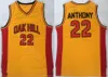 Men Basketball Oak Hill 33 Kevin Durant Jersey High School College Carmelo Anthony Jerseys 22 Drużyna kolor czerwony żółty oddychał dla sportu fan