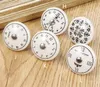 New Home Black & White Printed Decorative Round Ceramic Knob, Cabinet Hardware, Modern Wardrobe Furniture Door Handle Drawer pulls