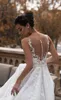 2020 Sling Vestidos De Novia Applique Robes de Mariée Une ligne de balayage train Illusion Bodice Robes de mariée