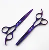 2pc / set Professionele Haar Snijden Schaar Haarschaar Kappers Schaar Kit Haar Straight Dunning Scissors Barber Salon Gereedschap