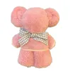 The size of latest model is 30X30CM towel, coral fleece material children special bear gift box to send hand towels