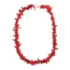 Coral Pärlor Halsband Oregelbundna Form Charms Smycken Korall Beaded Halsband Tjej Smycken Gåvor för Kvinnor 45cm