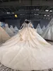 Robe de mariée robe de bal perlée scintillante manches évasées à volants robe de mariée princesse de luxe robe de mariée personnalisée grande queue robe de mariage