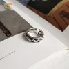 Nieuwste eenvoudige ontwerp 925 Sterling Silver Braid Design Ring voor vrouwen en mannen voor gift en dagelijks dragen