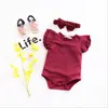 Baby Rompers Ins Infant Flys Рукав Сплошные треугольники Комбинезоны Остыны Летний Хлопок Дышащий Боди Новорожденные Конфеты Цветная Совка AYP665