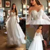 Abiti da sposa country sexy con applicazioni in pizzo Sweetheart maniche lunghe Una linea Elegante spiaggia Boho Abiti da sposa vintage Abiti da sposa BC3049