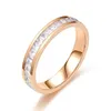 Kristall Roségold Damenringe Edelstahl quadratischer Diamantring Paar Hochzeit Modeschmuck Will und Sandschmuck