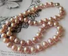 18 INCH 12-13M NATURAL SOUTH SEA LAVENDER BAROQUE PEARL NECKLACE S925 silver