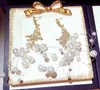 lujo al por mayor-diseñador súper brillante diamante del diamante artificial exagerada de múltiples perlas cuelgan aretes candelabro genealógicos para mujer niñas