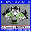 키트 YAMAHA TZR250RR 용 RS TZR250 92 93 94 95 96 97 그린 핫 245HM.45 TZR 250 3XV YPVS TZR 250 1992 1993 1994 1995 1996 1997 페어링