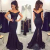 2022 Navy Emerald Wedding Dresses For Guests Bridesmaid Dress Beaded Lace Off Shoulder Mermaid Evening Prom Dress Maid Of Hono204I