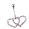 YYJFF D0335 Navelpiercings Body Piercing Sieraden dubbel hart helder