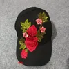 Fashion-Baseball Cap Hat Rose Flower avec Diamond Femme Casual Caps Simple Sun Hat Travel Sunshade Hats