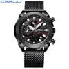 CRRJU Orologi da uomo Moda Cronografo militare Casual 30M Orologio sportivo impermeabile al quarzo Orologio da uomo Relogio Masculino watch187A