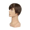 6 Inch Men Wig Short Straight Synthetic Wig for Male Natural Wigs Brown Color