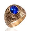 stainless steel ring blue stone