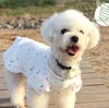 Nuovo abito estivo per animali domestici stampa a macchie colorate simpatico vestito da gatto per cani vestiti per cani in cotone traspirante Gonna di pizzo punteggiata di colore