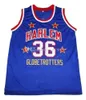 #36 Meadowlark Lemon Harlem Globetrotters Retro-Klassiker-Basketballtrikot für Herren, genähte Trikots mit individueller Nummer und Namen