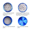 Aluminum Smoking Grinder 50MM 4 Piece Clear Top Grinder Metal Tobacco Herb Grinders With Spice Catcher Smoke Pipes