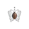 qimoshi papillon pendentif collier hommes et femmes pierre naturelle acier inoxydable articles de mode 12 pièces de bijoux