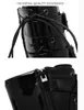 Hot Sale-16cm Schwarz Glanz Patent PU-Leder Buckle Lace Up Knight Boots Frauen Ultra High Heels Desigener Schuhe Größe 34 bis 40