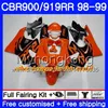 Honda CBR 900RR CBR 919RR CBR900 RR CBR919RR98 99 278HM.0 CBR900RR CBR 919 RR CBR919 RR 1998 1999フェアリゾーンキットグリーン炎ブラック