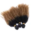 3pcs muito excêntrico da fibra de cabelo encaracolado trama ombre cor 1b / 27 alta sintético Temperatura cabelo tecer extensão do cabelo transporte livre